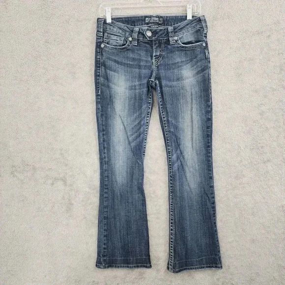 Silver Jeans Tuesday Mid Rise Bootcut Jeans W28 Blue Denim 17PT - Picture 1 of 8